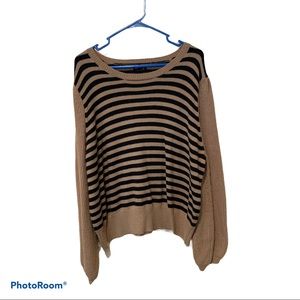 Balloon Sleeve Striped Sweater
